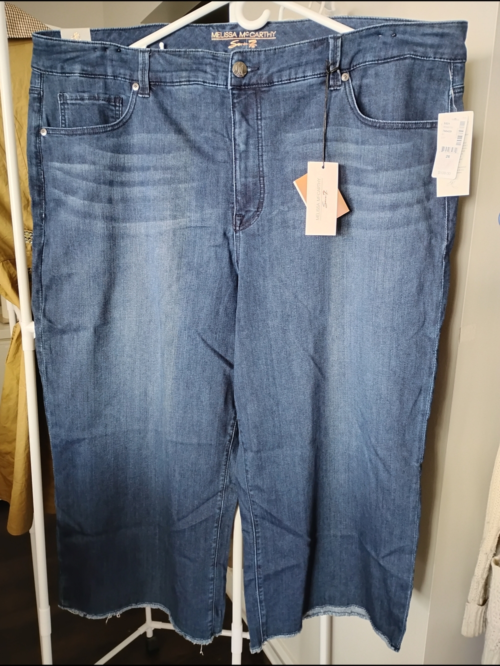 Melissa McCarthy Seven7 Plus Size Women Mid Rise Five Pockets Style Blue Jeans